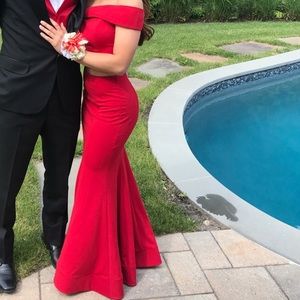 Two Piece Red Prom Dress